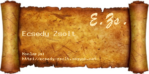 Ecsedy Zsolt névjegykártya